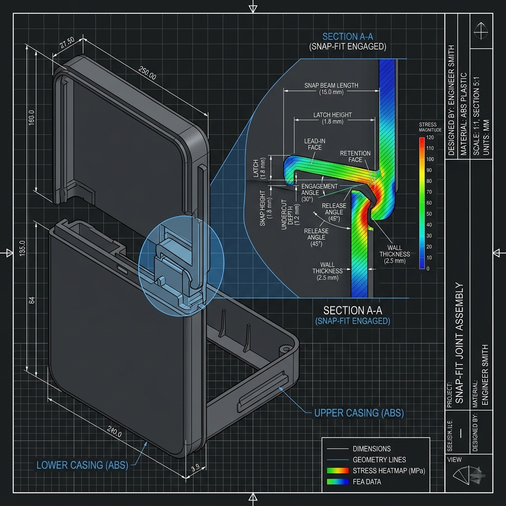 Snap-Fit Design Guide: How to Design Robust Cantilever Snaps for 3D Printed & Molded Enclosures